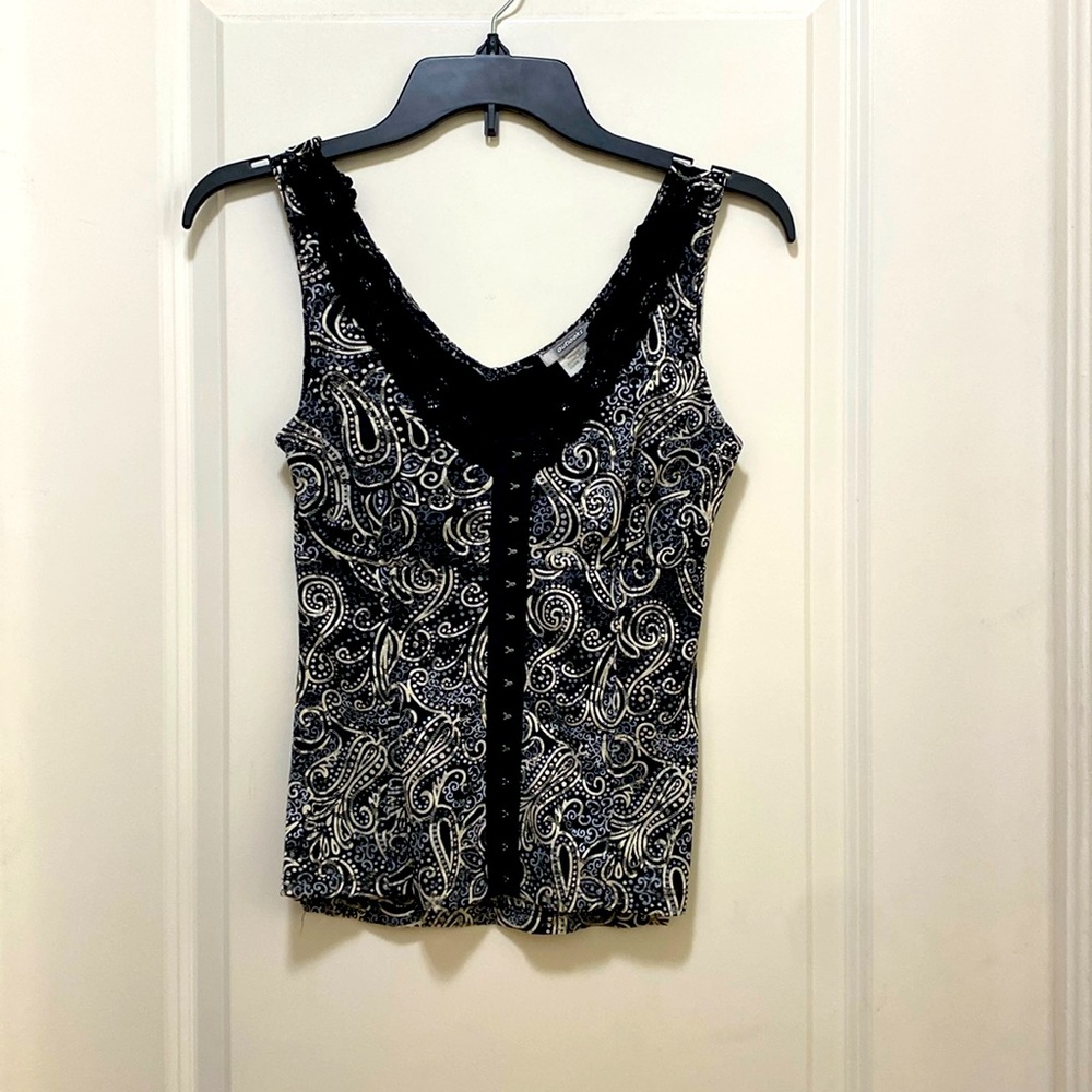 Black lacy tank top corset style S/M
